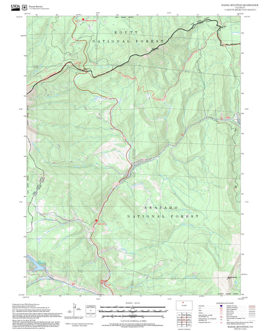 2025 Forest Service Topo Map of Radial Mountain Colorado