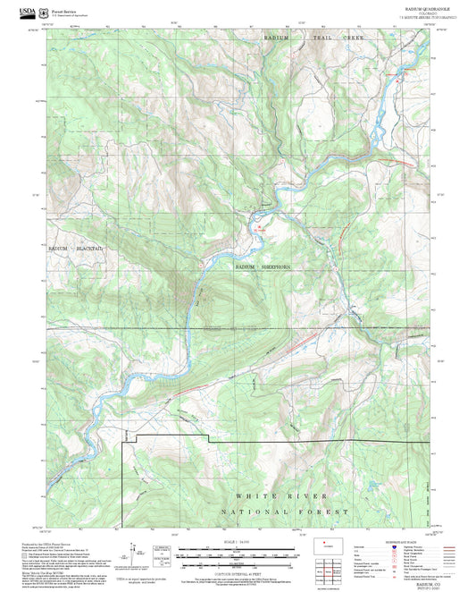 2025 Forest Service Topo Map of Radium Colorado