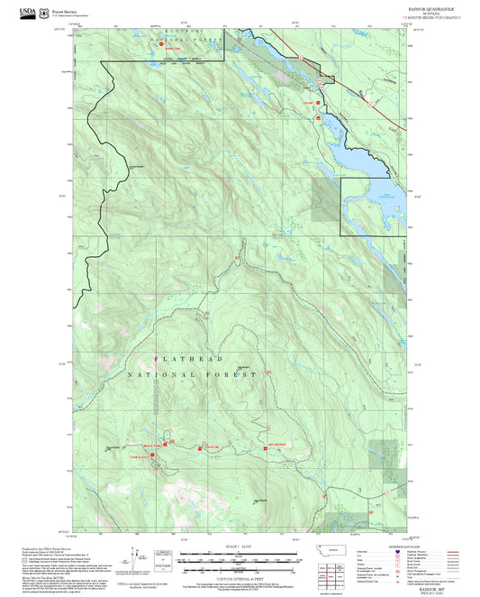 2025 Forest Service Topo Map of Radnor Montana