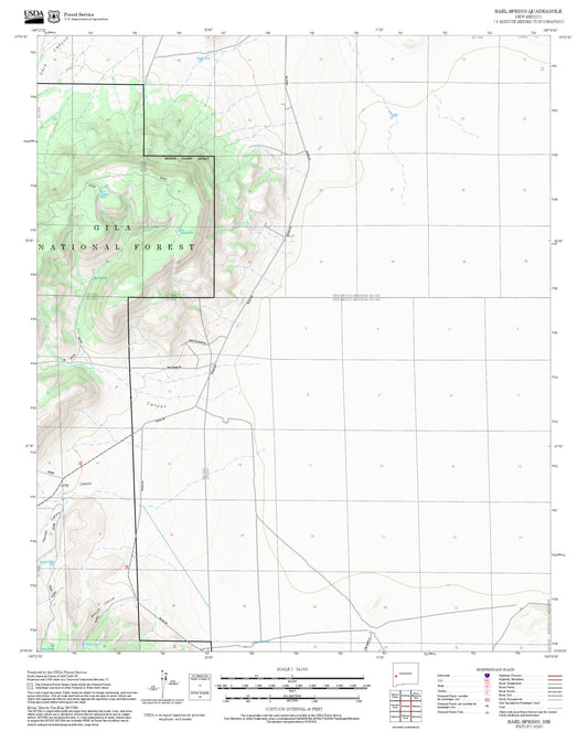 2025 Forest Service Topo Map of Rael Spring New Mexico
