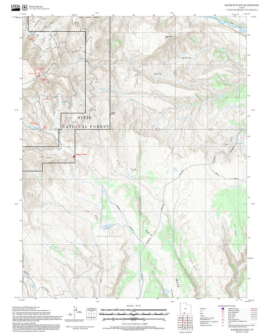 2025 Forest Service Topo Map of Rainbow Point Utah