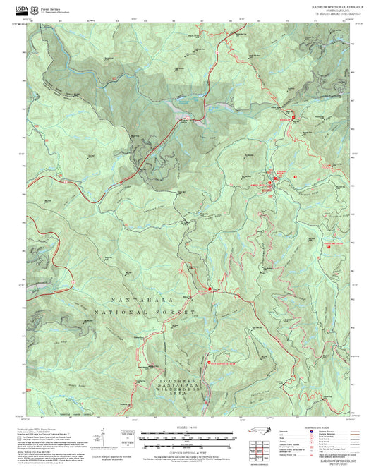 2025 Forest Service Topo Map of Rainbow Springs North Carolina