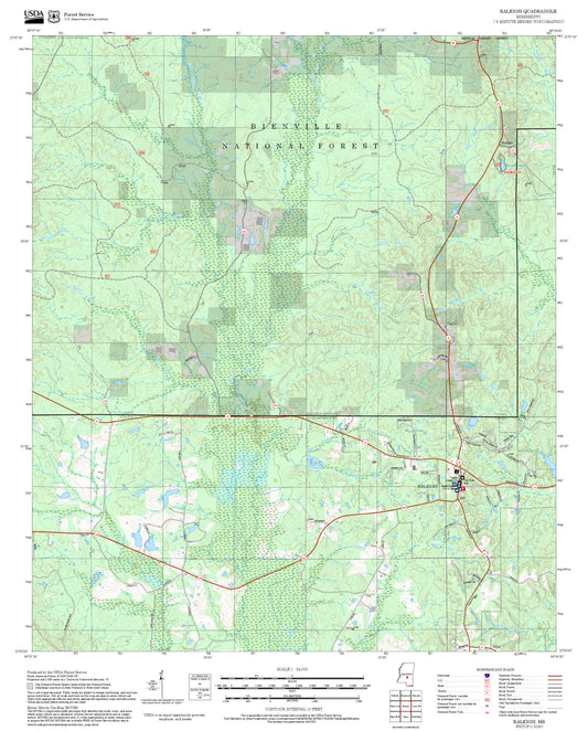 2025 Forest Service Topo Map of Raleigh Mississippi
