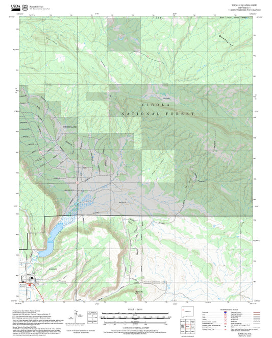 2025 Forest Service Topo Map of Ramah New Mexico