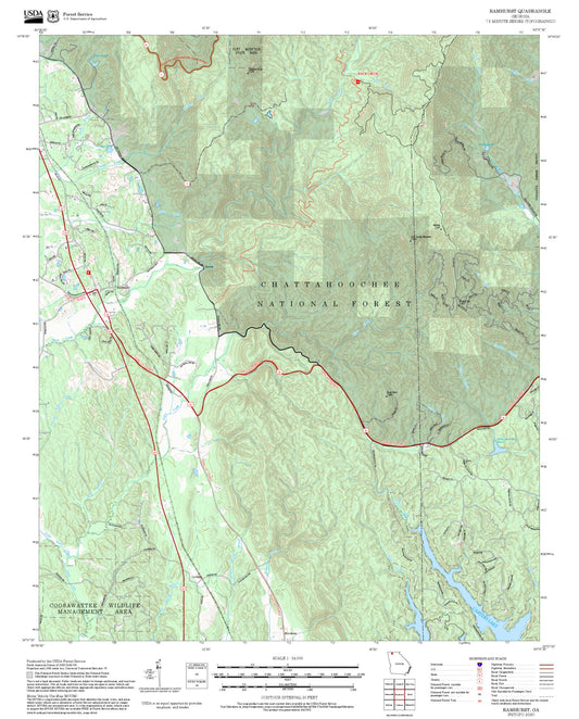 2025 Forest Service Topo Map of Ramhurst Georgia