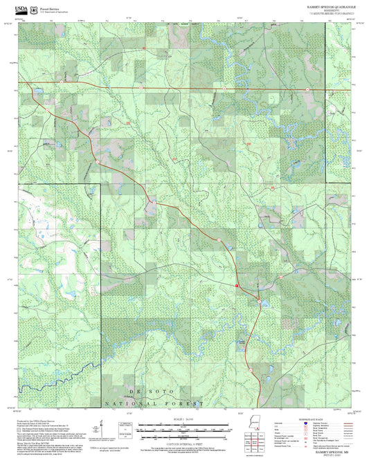 2025 Forest Service Topo Map of Ramsey Springs Mississippi