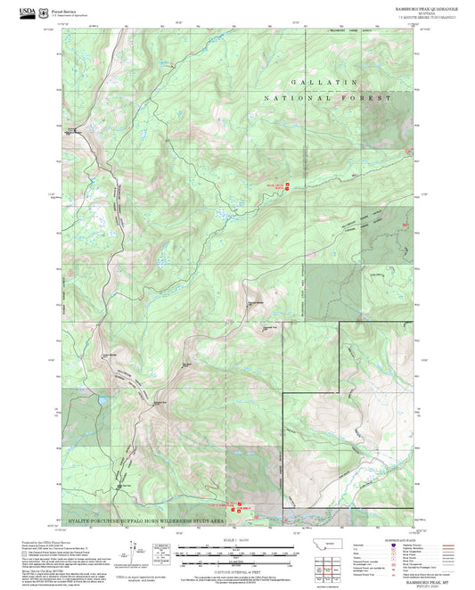 2025 Forest Service Topo Map of Ramshorn Peak Montana
