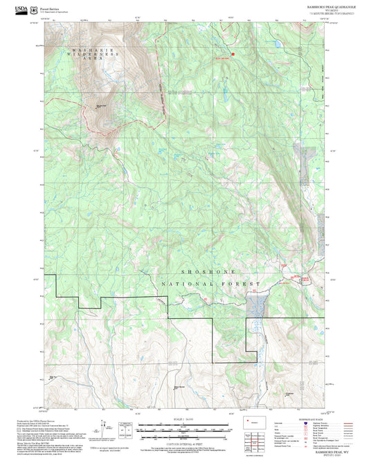 2025 Forest Service Topo Map of Ramshorn Peak Wyoming