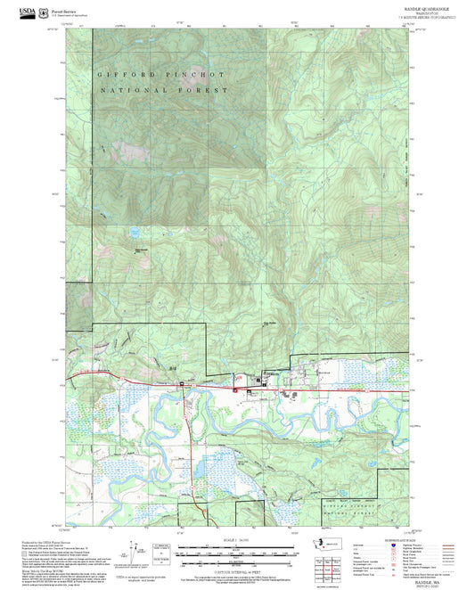 2025 Forest Service Topo Map of Randle Washington