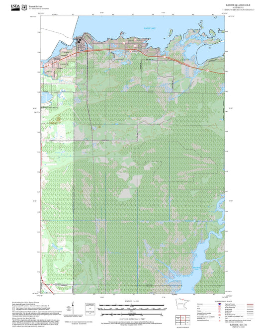 2025 Forest Service Topo Map of Ranier Minnesota