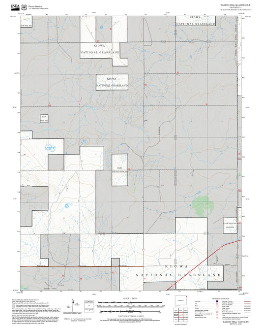 2025 Forest Service Topo Map of Rardin Hill New Mexico