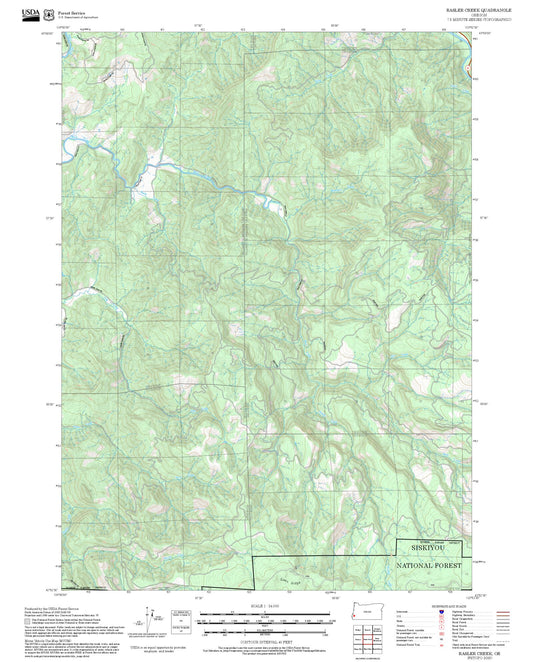 2025 Forest Service Topo Map of Rasler Creek Oregon