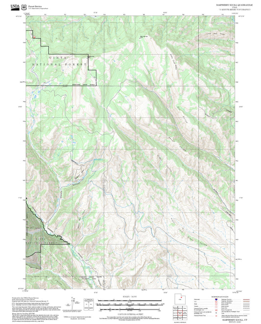 2025 Forest Service Topo Map of Raspberry Knoll Utah