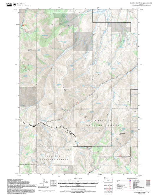 2025 Forest Service Topo Map of Rastus Mountain Oregon