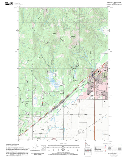 2025 Forest Service Topo Map of Rathdrum Idaho