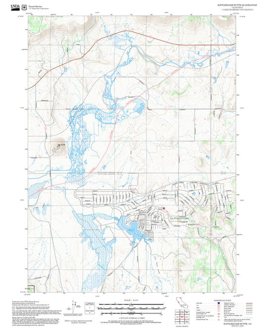2025 Forest Service Topo Map of Rattlesnake Butte California