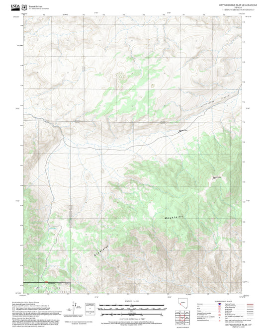 2025 Forest Service Topo Map of Rattlesnake Flat Nevada