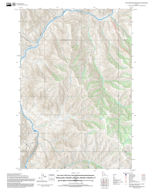 2025 Forest Service Topo Map of Rattlesnake Ridge Idaho