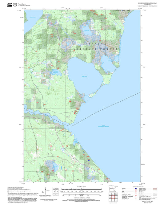 2025 Forest Service Topo Map of Raven Lake Minnesota