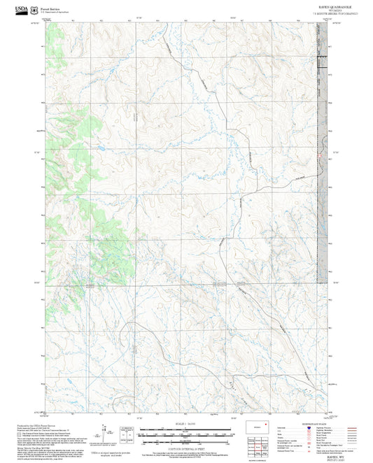 2025 Forest Service Topo Map of Raven Wyoming