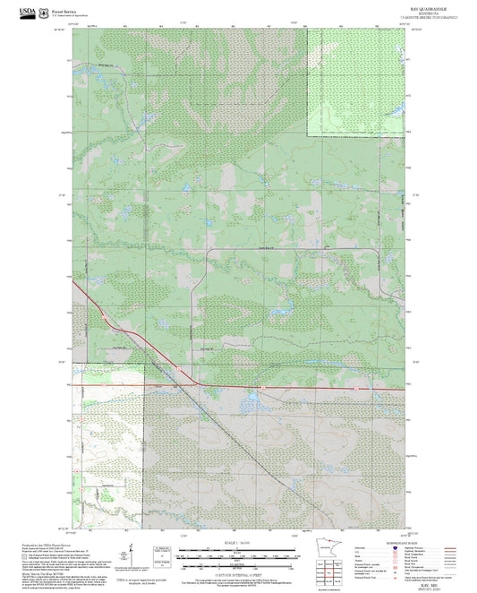 2025 Forest Service Topo Map of Ray Minnesota