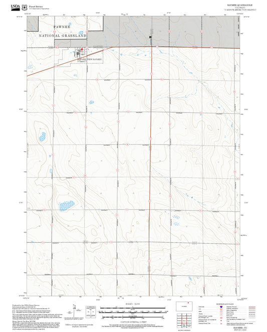 2025 Forest Service Topo Map of Raymer Colorado