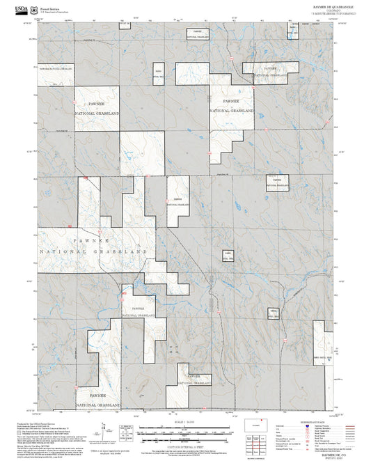 2025 Forest Service Topo Map of Raymer NE Colorado