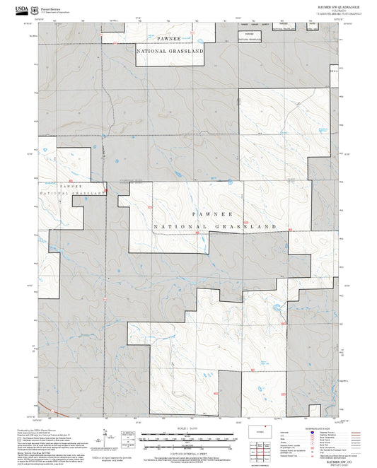2025 Forest Service Topo Map of Raymer NW Colorado