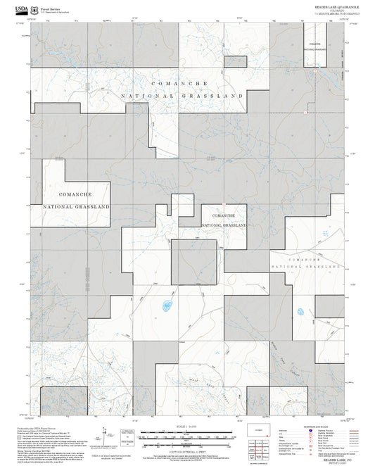 2025 Forest Service Topo Map of Reader Lake Colorado