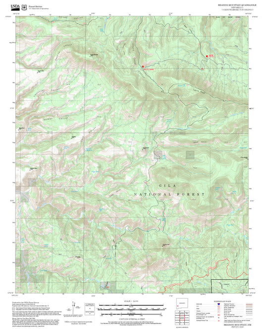 2025 Forest Service Topo Map of Reading Mountain New Mexico