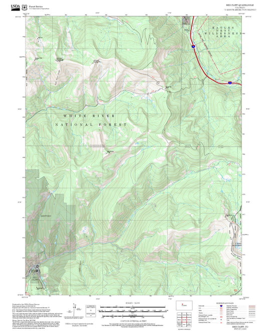 2025 Forest Service Topo Map of Red Cliff Colorado