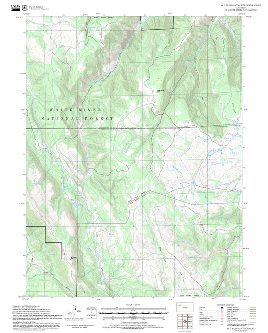 2025 Forest Service Topo Map of Red Elephant Point Colorado