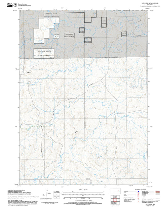 2025 Forest Service Topo Map of Red Hill Wyoming