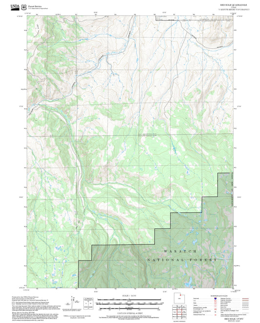 2025 Forest Service Topo Map of Red Hole Utah