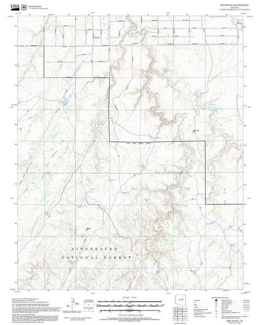 2025 Forest Service Topo Map of Red Knoll Arizona