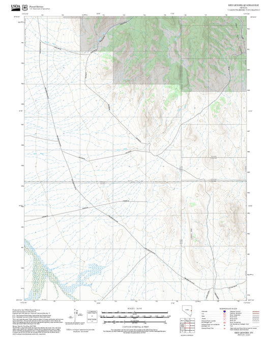 2025 Forest Service Topo Map of Red Ledges Nevada