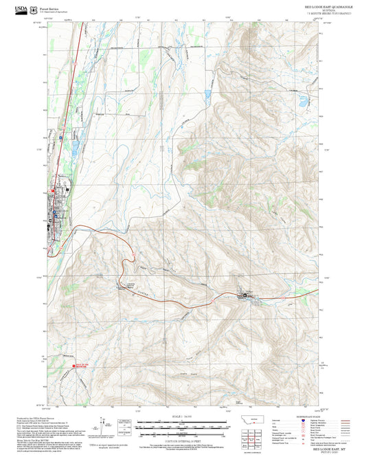 2025 Forest Service Topo Map of Red Lodge East Montana