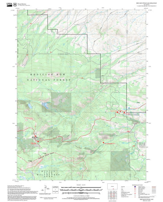 2025 Forest Service Topo Map of Red Mountain Wyoming