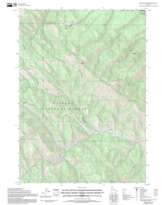 2025 Forest Service Topo Map of Red Ridge Idaho