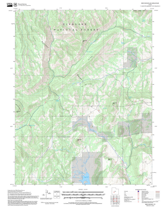 2025 Forest Service Topo Map of Red Ridge Utah