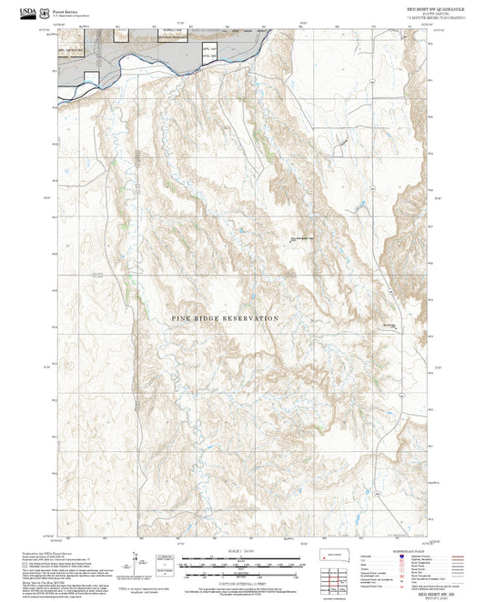 2025 Forest Service Topo Map of Red Shirt SW South Dakota