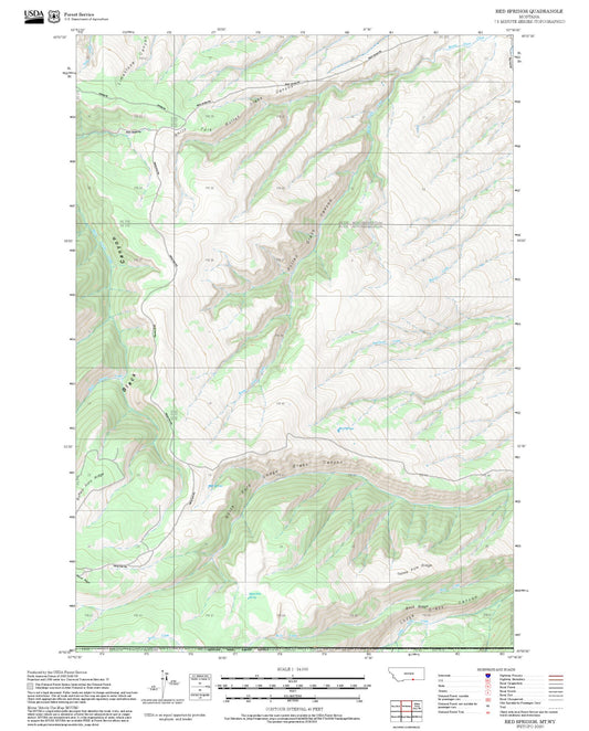 2025 Forest Service Topo Map of Red Springs Montana