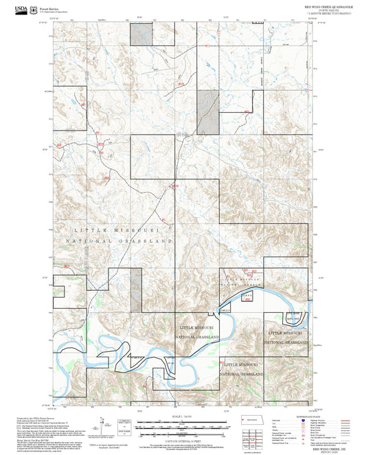 2025 Forest Service Topo Map of Red Wing Creek North Dakota