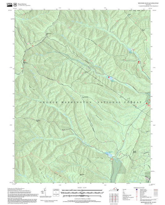 2025 Forest Service Topo Map of Reddish Knob Virginia