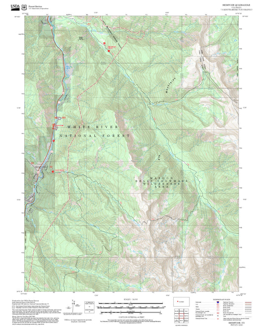 2025 Forest Service Topo Map of Redstone Colorado