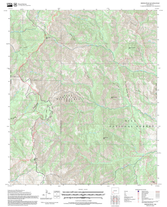 2025 Forest Service Topo Map of Reeds Peak New Mexico