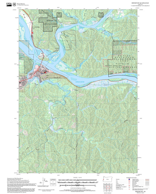 2025 Forest Service Topo Map of Reedsport Oregon