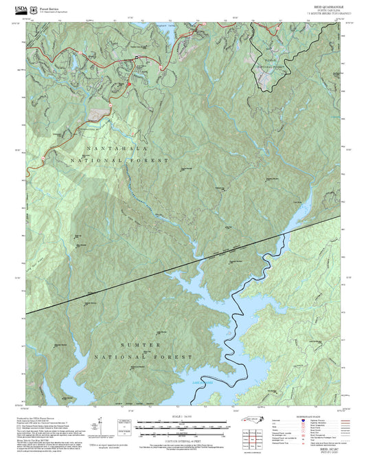 2025 Forest Service Topo Map of Reid North Carolina