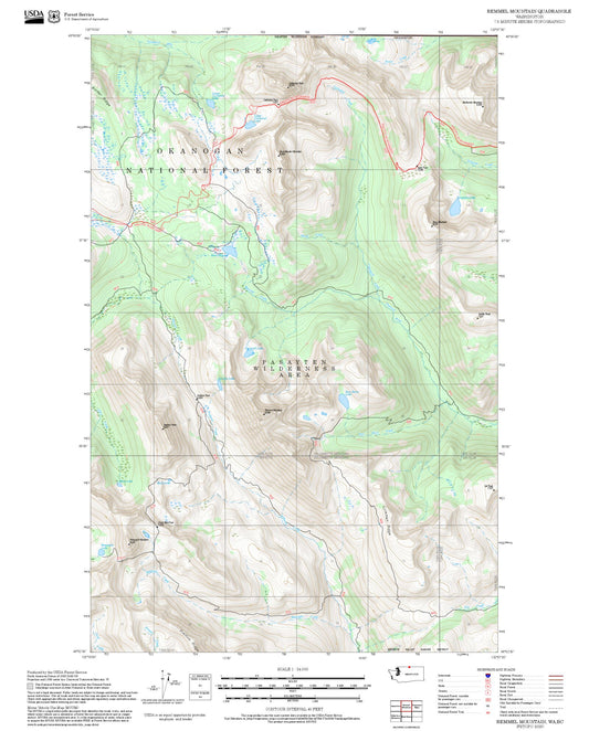 2025 Forest Service Topo Map of Remmel Mountain Washington
