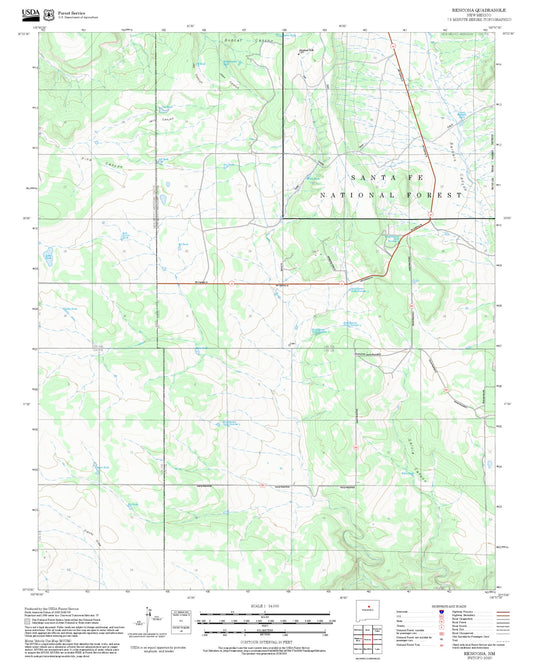 2025 Forest Service Topo Map of Rencona New Mexico